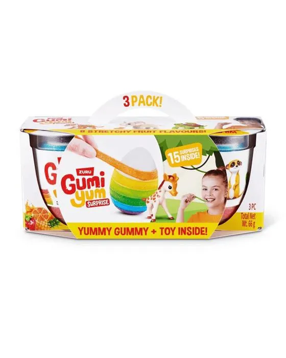 3 Pack Zuru Gumi Yum Surprise 66g