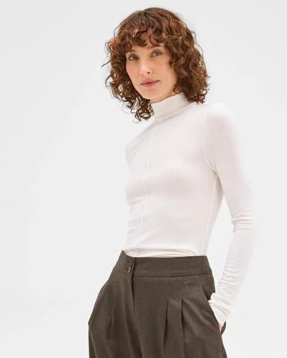 Aperçu Manche longue Luxe Couche de tricot de lames haut skivvy
