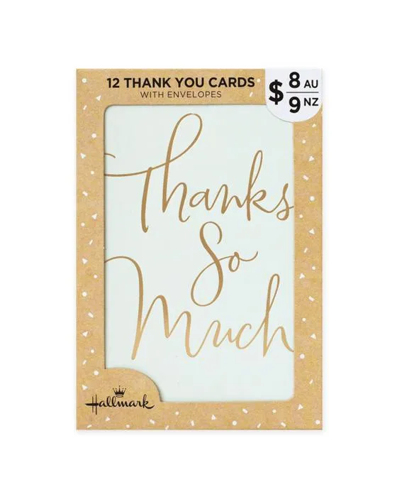 12 cartes de remerciement de Pack Hallmark - Classique et Floral Merci