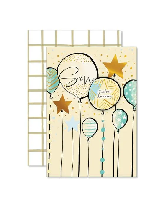 Carte d'anniversaire de Hallmark - Ballons Star