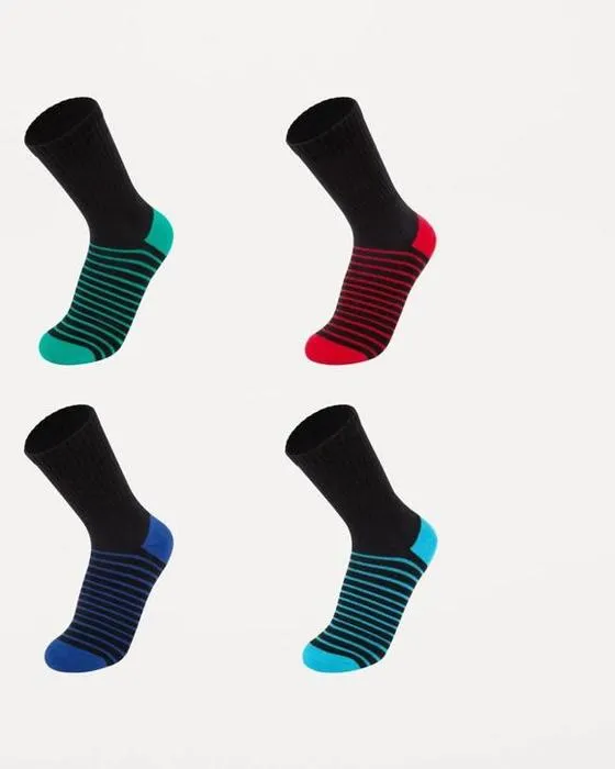 Chaussettes d'équipage à armature pour enfants 4 packs