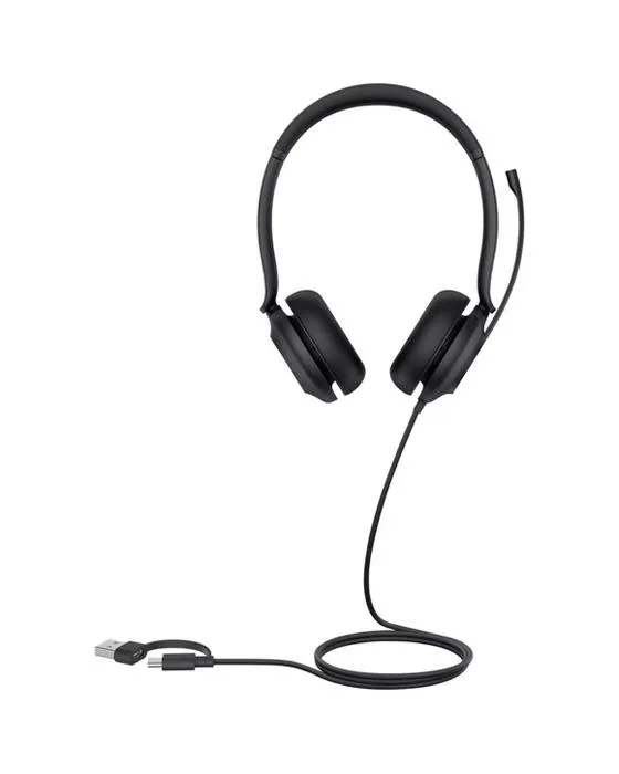 Casque à cordon double sur l'oreille de Yealink UH35 noir