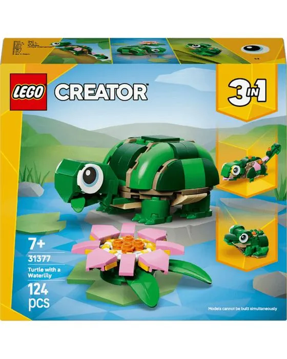 LEGO Créateur 3 en 1 Tortue avec une fleur de lys d'eau 31377