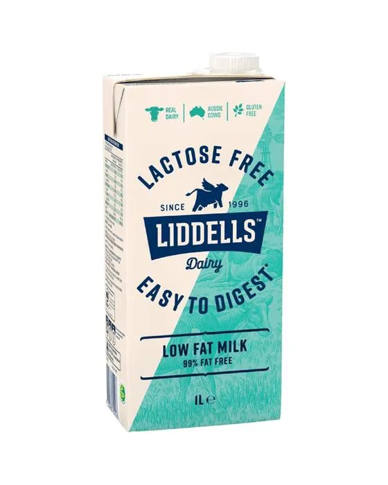 Liddells Lactose Lait Légèrement gras 1L