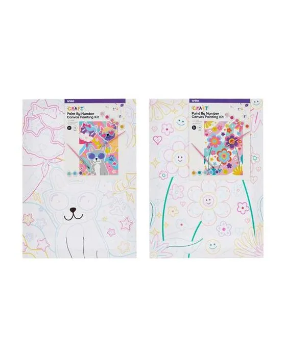 13 pièces Peintre par chiffres Toile Kit de peinture - Assortiment