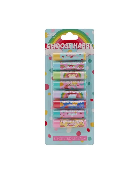 Baumes à lèvres parfumés OXX Junior 8 Pack - Choisissez Happy