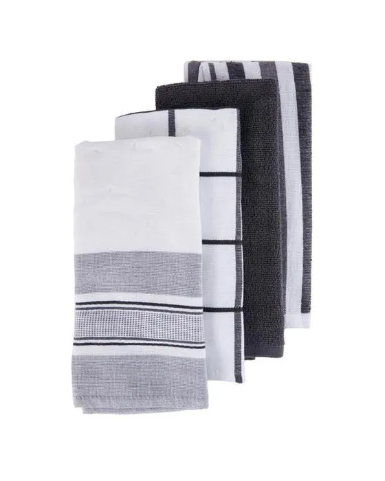 4 Paquet de serviettes de thé Terry Linéaire Gris