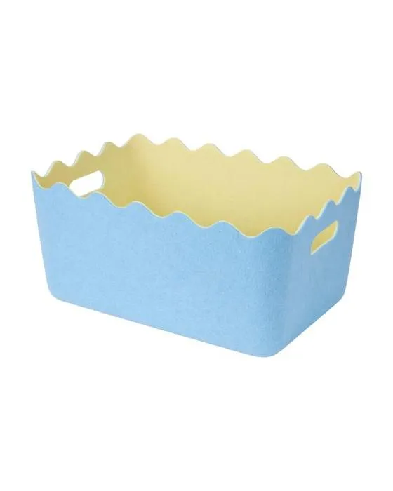 Panier de feutre 2 tons - Bleu et jaune