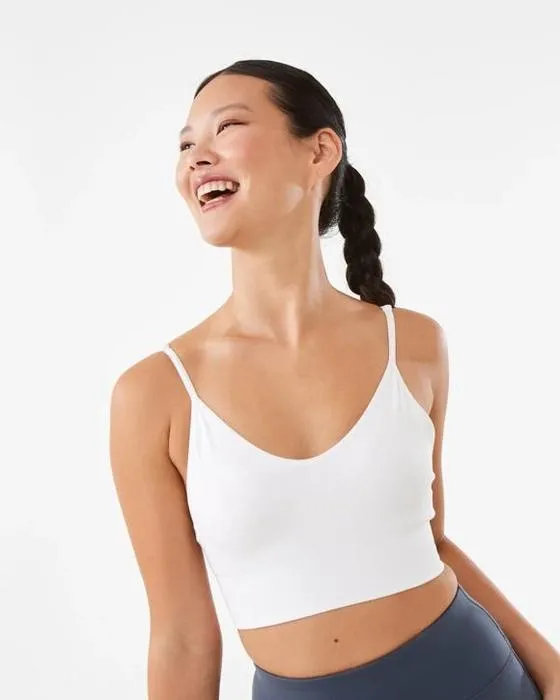 Femmes actives sans couture V-Neck Crop Top