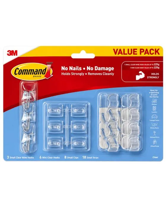 17 Pack 3M Commande Crochets mixtes Pack de valeur