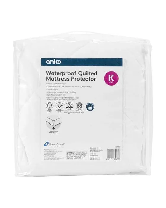 Protecteur de matelas matelassé imperméable - Lit King, blanc
