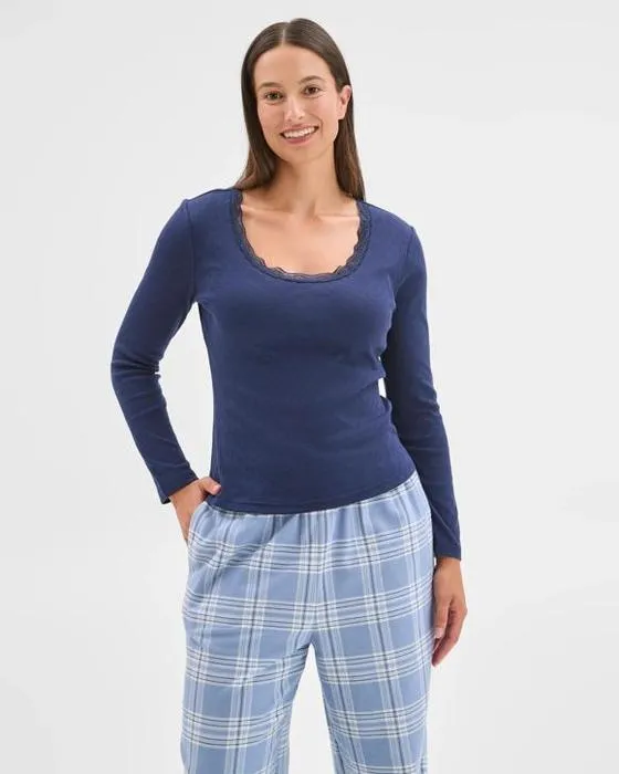 Cible Femme Australienne Cotton Pointelle et Flannel Pyjama Set