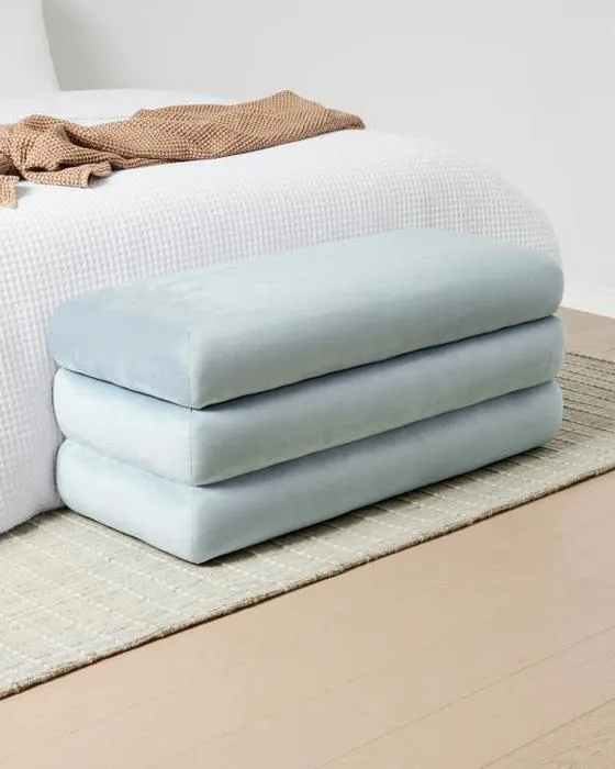 Banc de rangement de velours Aleks