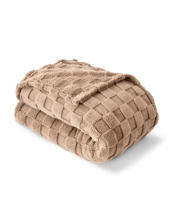 Vérifiez la couverture Jacquard - lit Queen/King, Moka