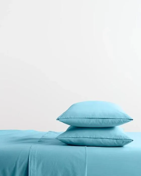 Arlo Stonewash 2 Pack Cotton Étui Standard - Bleu Adriatique - Une Taille - Bleu