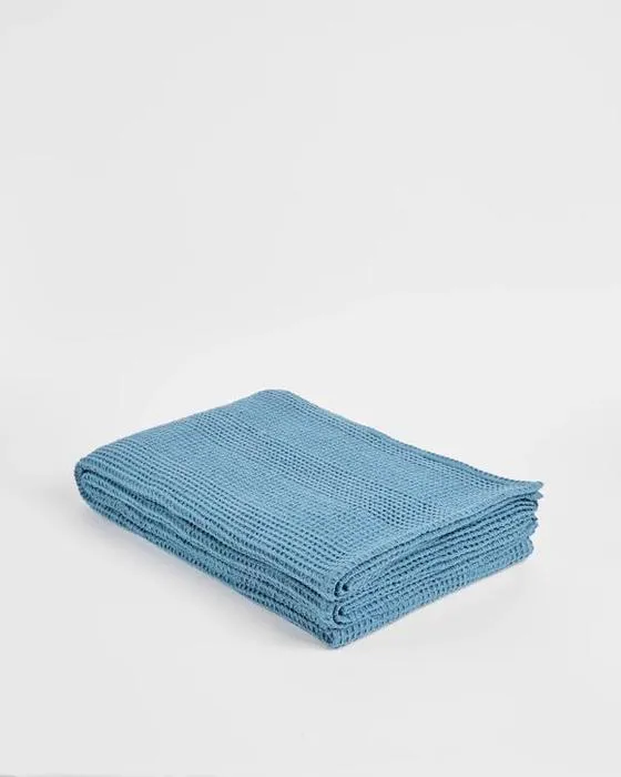 Cible couverture de gaufre Mason - lit double - bleu