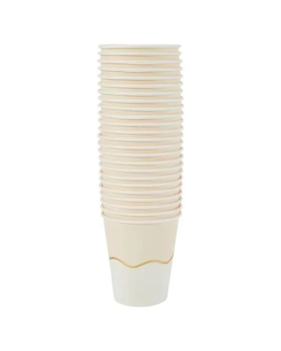 24 Pack de coupes en papier de Wavy métallisé