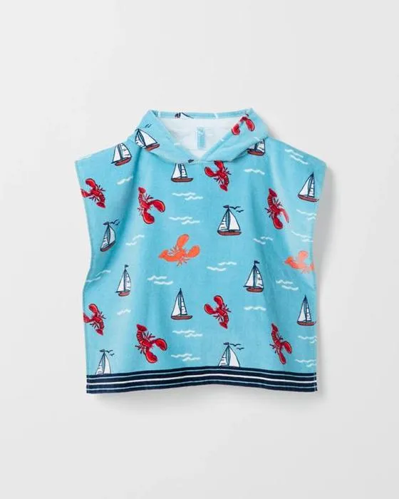 Cible enfant homard australien coton à capuche serviette de plage - bleu