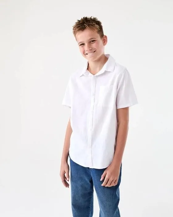 Chemise en lin manches courtes