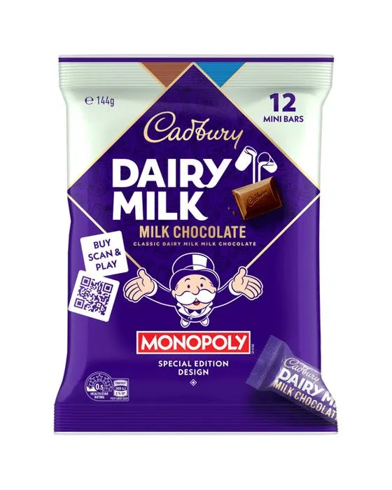 12 Pack Cadbury chocolat lait lait 144g