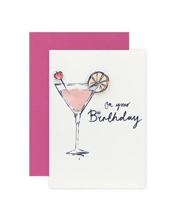 Connexions de la carte d'anniversaire Hallmark - Pink Cocktail