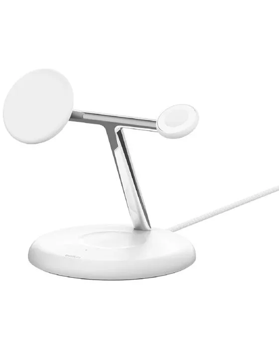 Charge de boostload pro 15W Qi2 3-en-1 sans fil Chargeur blanc