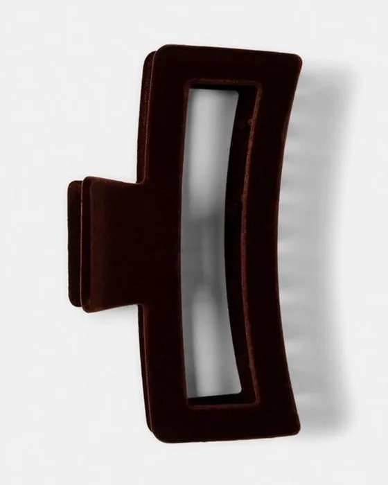 Clip cheveux bruns en rectangle de velours