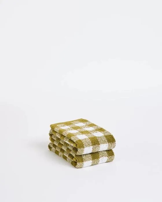 Cible Georgie Australian Cotton Gingham 2 Paquet Serviette à main - Vert