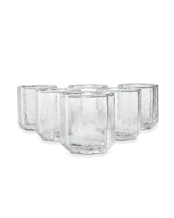6 verres à tumbler octagons clairs