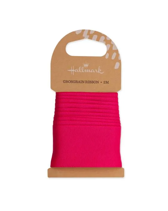 2m Hallmark Grosgrain large ruban - rose en écaillage