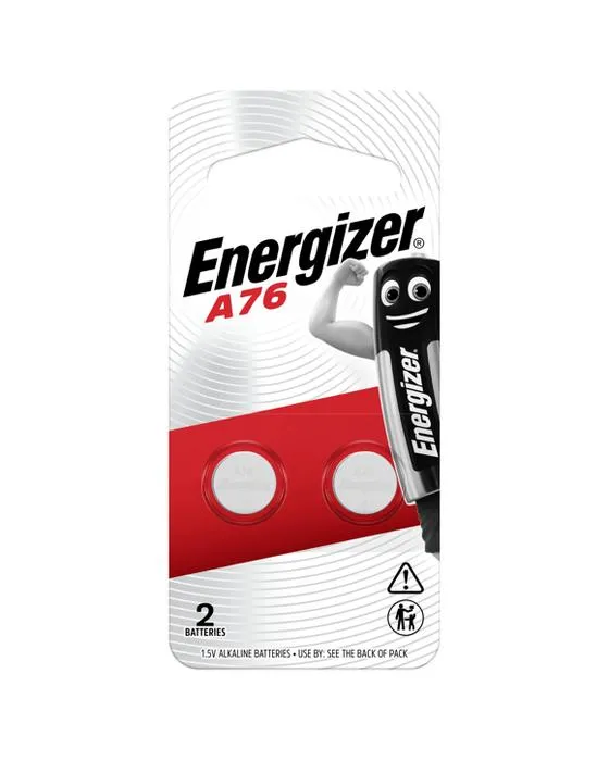 2 Pack Energizer A76 1.5V Piles Alcaline