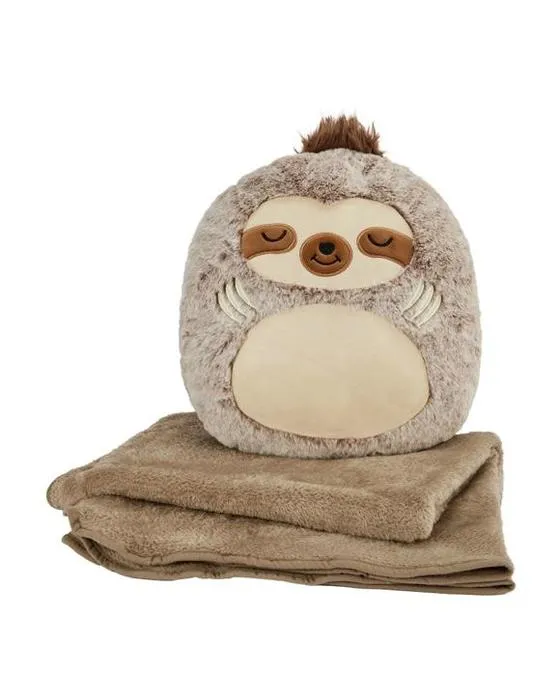 2-en-1 Couverture de voyage et oreiller Sloth