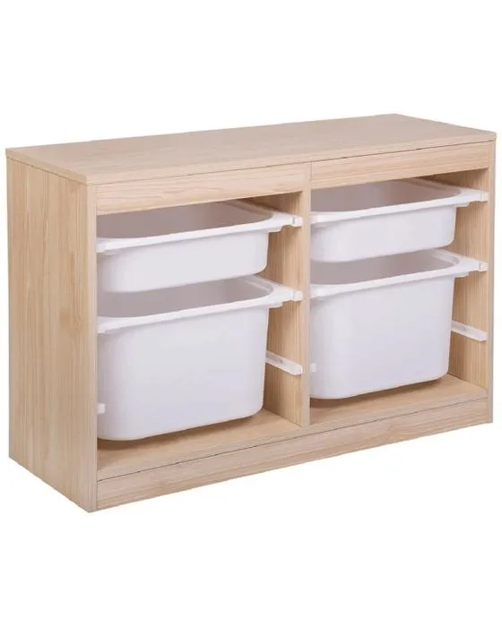 Unité de stockage large Kadink avec 2 grandes / moyennes tubes Chêne