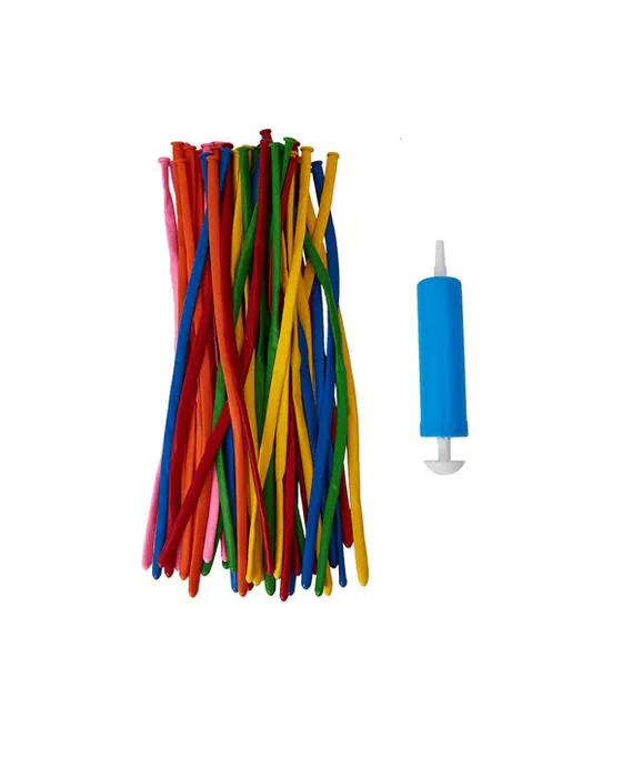 50 Pack Ballons Twist avec pompe