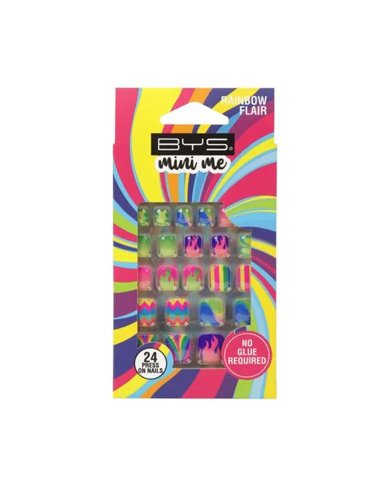 BYS Mini Me 24 Pack Presse sur les ongles - Rainbow Flair
