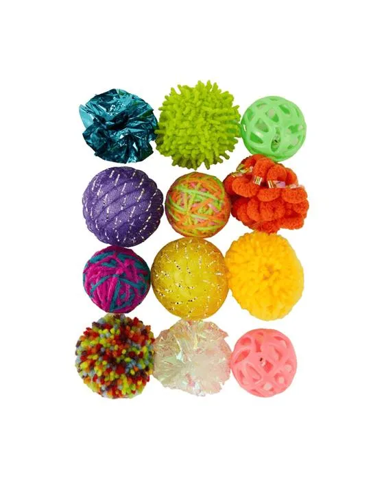 12 boules de jouets de chat en paquet