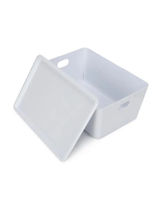 11L Tub en plastique lisse et brillant - Blanc