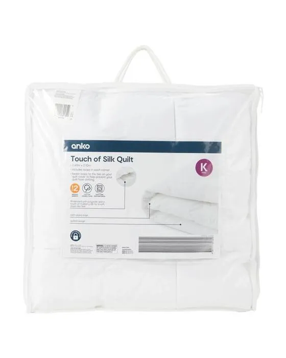Touche de soie de patch - Lit King, Blanc