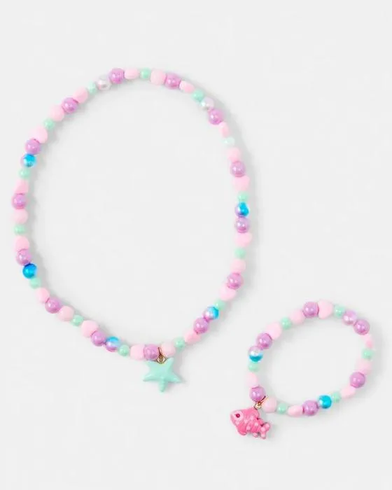2 Pack Collier Starfish et Bracelet Set - Violet