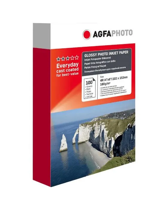 AGFA 6x4' Papier photo brillant 180gsm 100 Pack