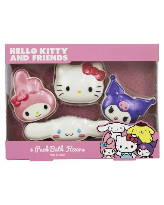 4 Pack Hello Kitty et amis Bath Fizzers 100g