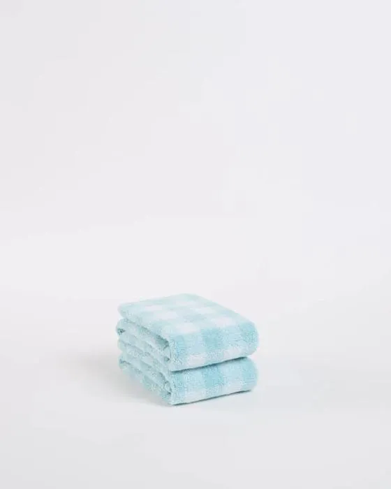 Cible Georgie Australian Cotton Gingham 2 Paquet serviette à main - Bleu