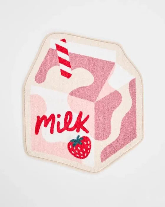 Tapis de bain de lait de fraise pour enfants cible - rose