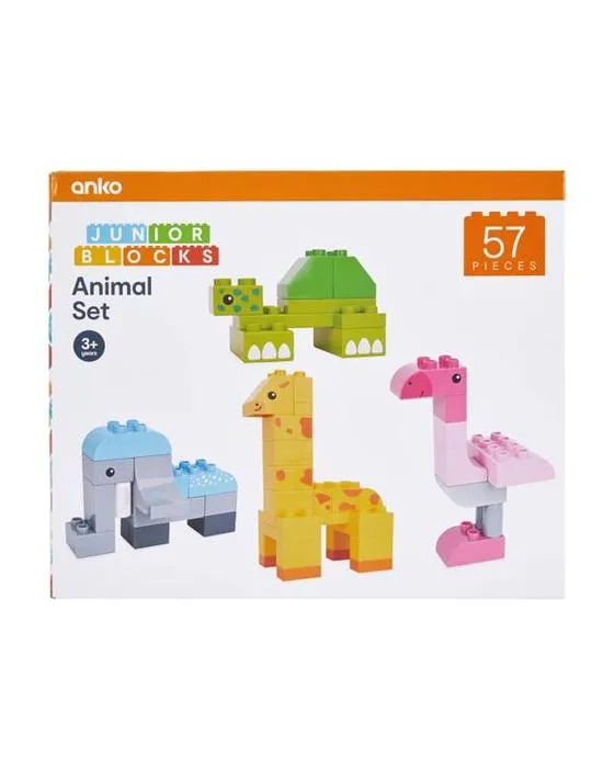 57 pièces Blocs juniors: Ensemble animal