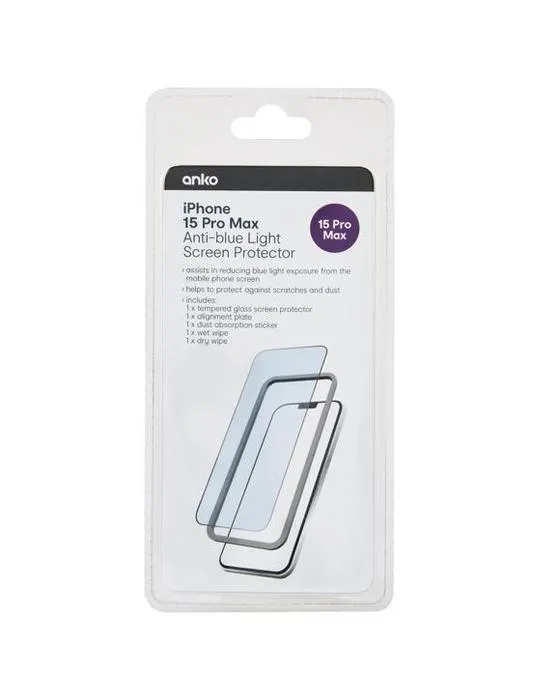 Protection écran de lumière anti-bleu pour iPhone 15 Pro Max
