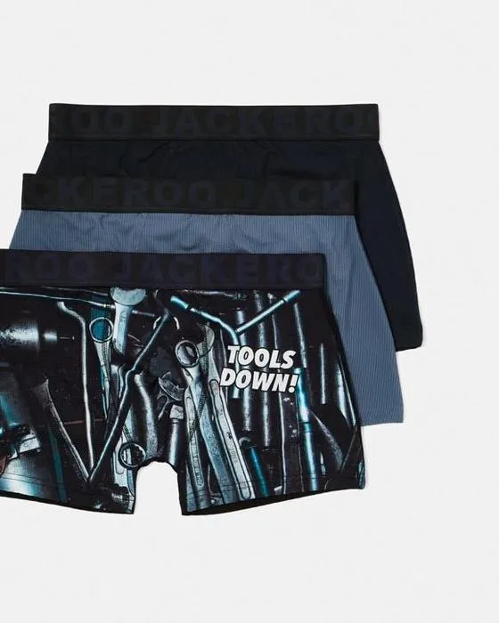3 Pack Jackeroo Imprimé Trunks Mesh