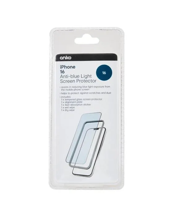 iPhone 16 Protecteur d'écran de lumière anti-bleu