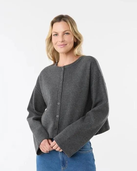 Cardigan brossé à manches longues