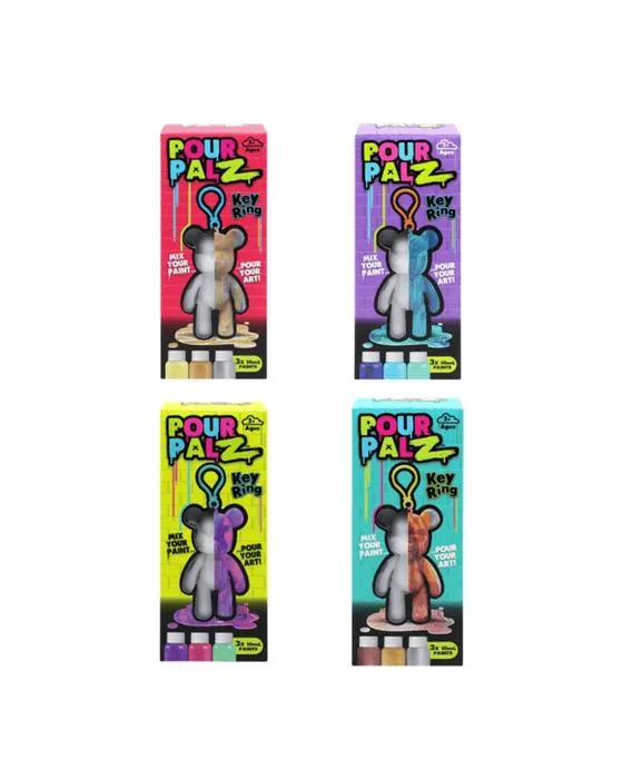 Pour PalZ Mini porte-clés de peinture ours - Assortiment - Multi