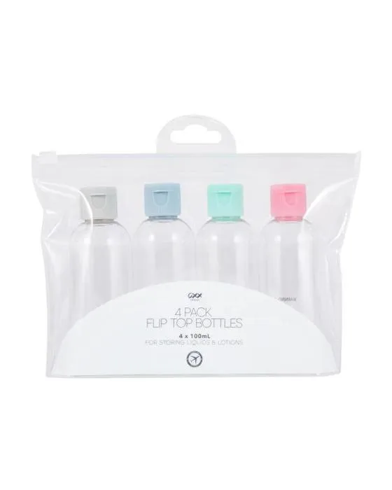 4 Pack Travel Solutions Flip Top Bouteilles